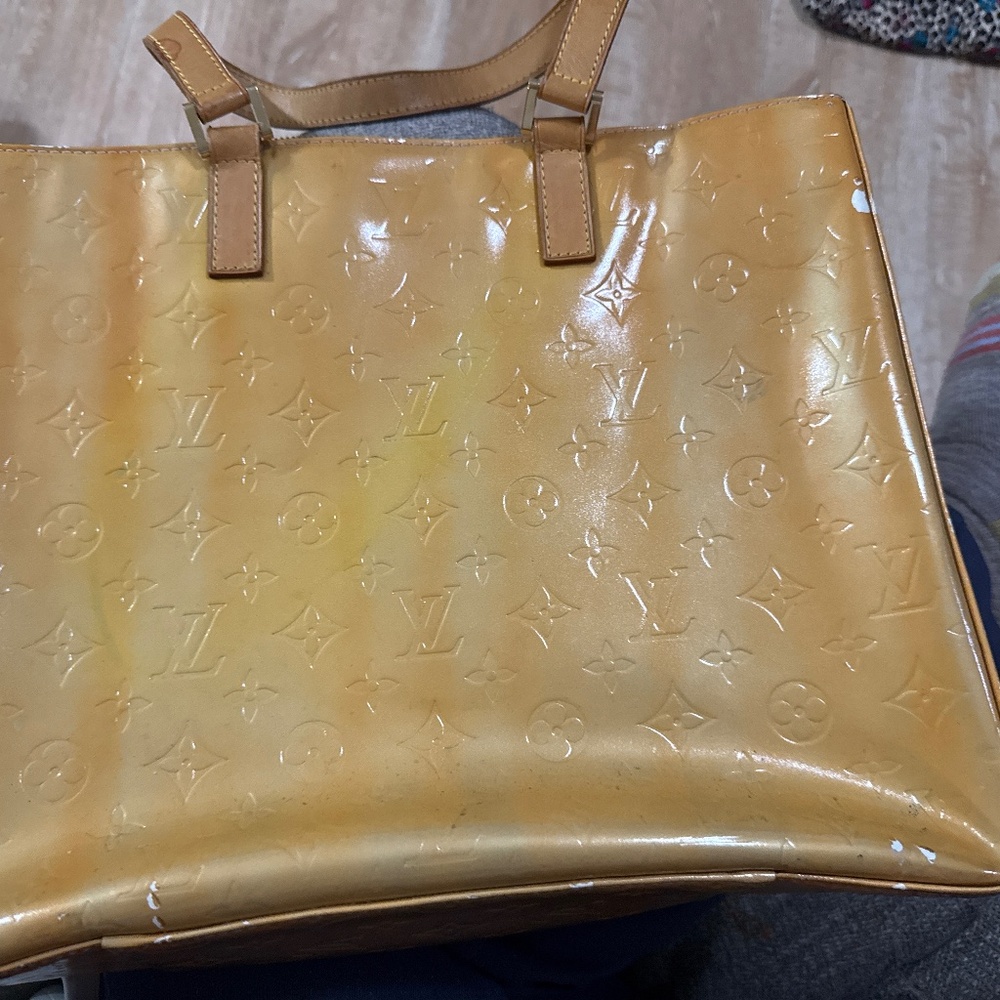 LOUIS VUITTON Monogram Vernis Columbus Tote Bag Gris M91028